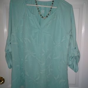 ST. JOHNS BAY Tiffany Green Blouse Medium